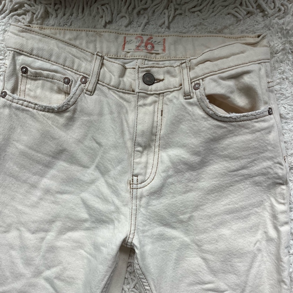 Free people white flare jeans size 26